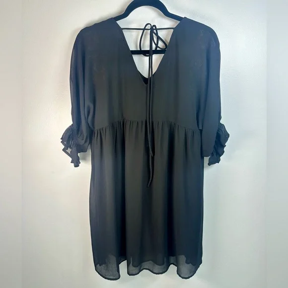 Savanna Jane Black Dress with Pink and Red Floral Embroidery Boho Midi - Picture 2 of 7